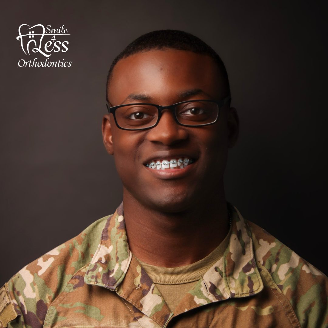 Soldier with braces smiling