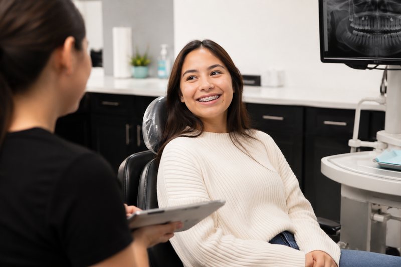 Happy patient at the start of treatment