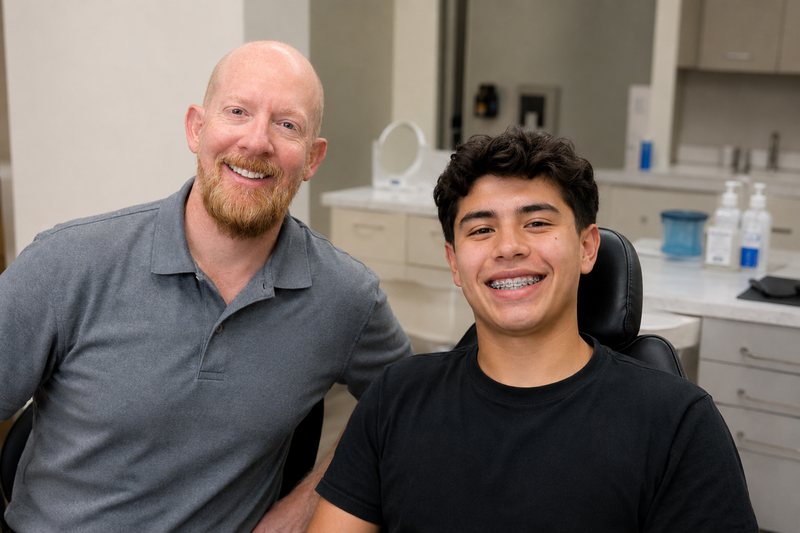 Smile 4 Less orthodontist with a smiling braces patient
